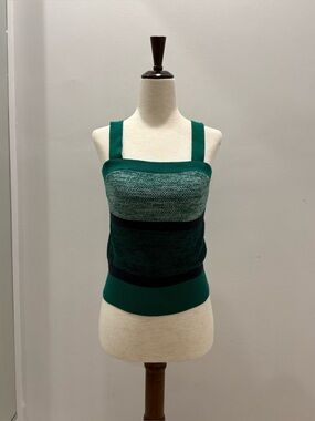 Banana Republic Forest Green Striped Knit Tank